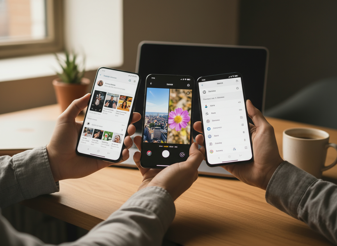 Comparaison de smartphones HONOR avec écran lumineux